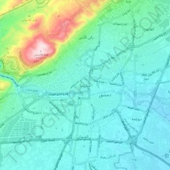 Sarouja topographic map, elevation, terrain