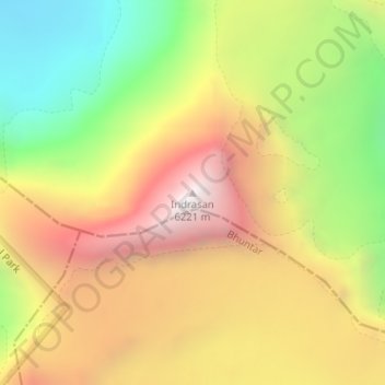 Indrasan topographic map, elevation, terrain