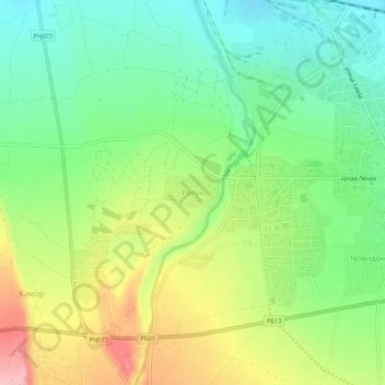 Rogun topographic map, elevation, terrain