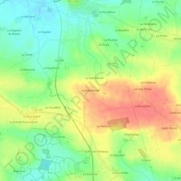 La Haie-Martel topographic map, elevation, terrain