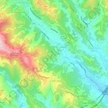 Torrazza topographic map, elevation, terrain