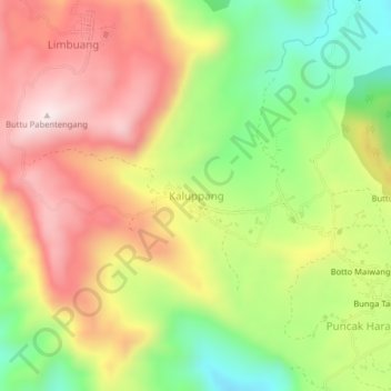 Kaluppang topographic map, elevation, terrain