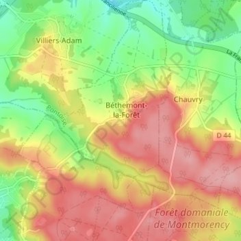 Le Montaugland topographic map, elevation, terrain