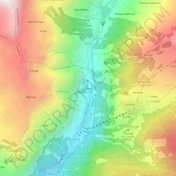 Chesod topographic map, elevation, terrain