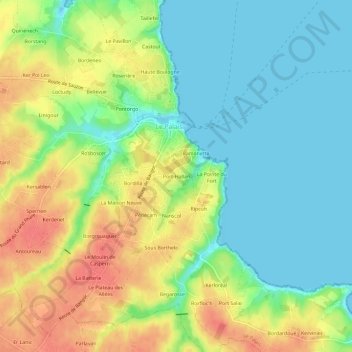 Port-Hallan topographic map, elevation, terrain