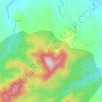 San Antonio topographic map, elevation, terrain