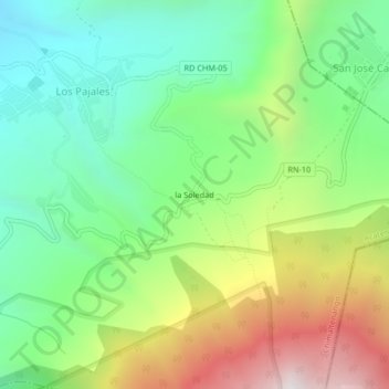 la Soledad topographic map, elevation, terrain