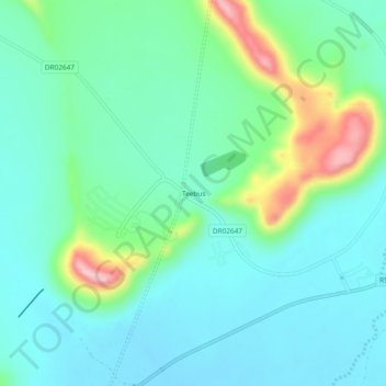 Teebus topographic map, elevation, terrain