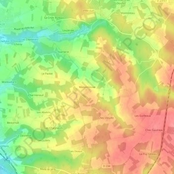 Maisonneuve topographic map, elevation, terrain