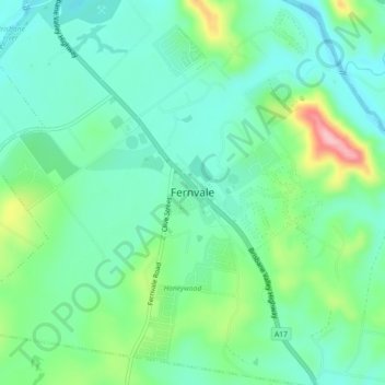 Fernvale topographic map, elevation, terrain