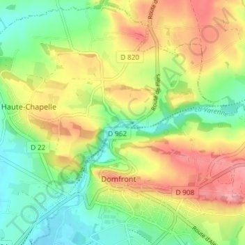 Le Pont de Caen topographic map, elevation, terrain