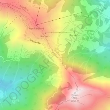 Giogo del Maniva topographic map, elevation, terrain