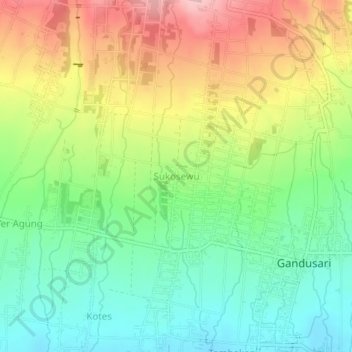 Sukosewu topographic map, elevation, terrain