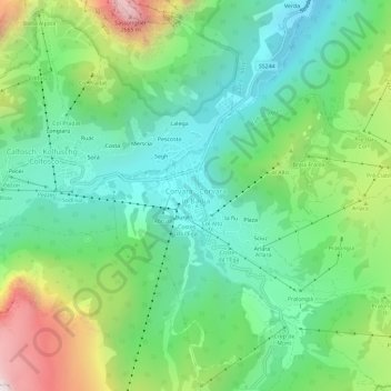 Corvara in Badia topographic map, elevation, terrain