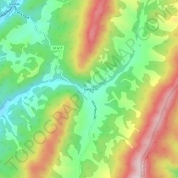 Trimble topographic map, elevation, terrain