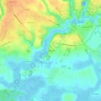 La Miltière topographic map, elevation, terrain