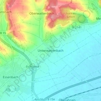 Unterwattenbach topographic map, elevation, terrain