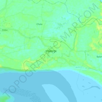 Harirampur topographic map, elevation, terrain