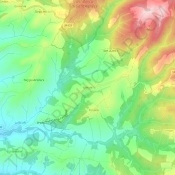 Gretole topographic map, elevation, terrain