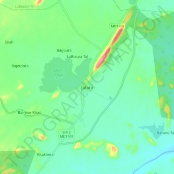 Jatara topographic map, elevation, terrain