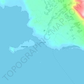 Elafonisi Beach topographic map, elevation, terrain