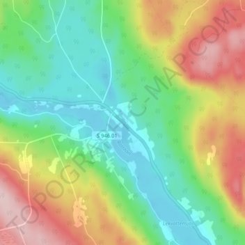 Lekvattnet topographic map, elevation, terrain