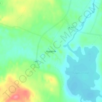 Hjoggböle topographic map, elevation, terrain