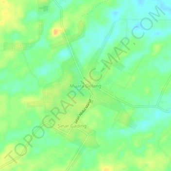 Muara Delang topographic map, elevation, terrain