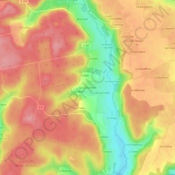 La Cosnardière topographic map, elevation, terrain