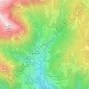 Matzlaun topographic map, elevation, terrain