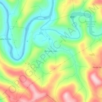 Barra do Leão topographic map, elevation, terrain