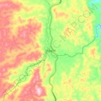 Vegachí topographic map, elevation, terrain