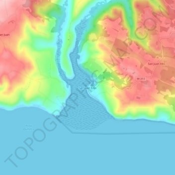 San Juan Bajo topographic map, elevation, terrain