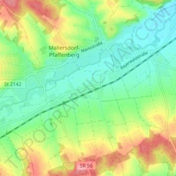 Niederlindhart topographic map, elevation, terrain