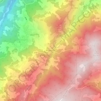 Montemolino topographic map, elevation, terrain