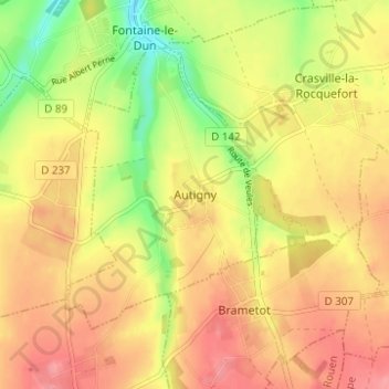 Autigny topographic map, elevation, terrain