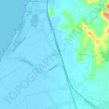 Qerret topographic map, elevation, terrain