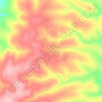 Berad topographic map, elevation, terrain