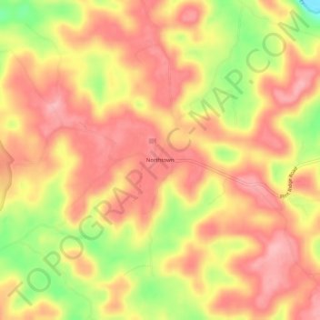 Northtown topographic map, elevation, terrain