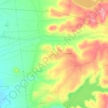 Duweir ash-Shawa topographic map, elevation, terrain