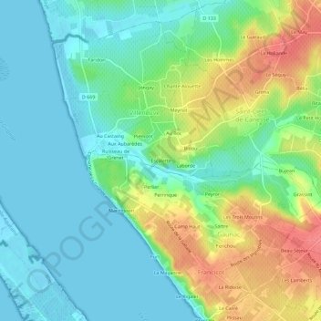 Escalette topographic map, elevation, terrain