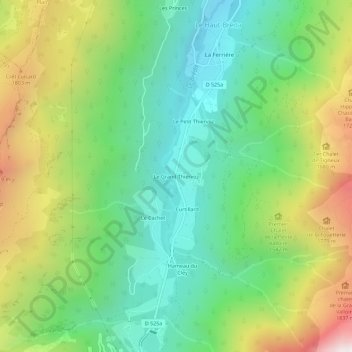 Le Grand Thiervoz topographic map, elevation, terrain
