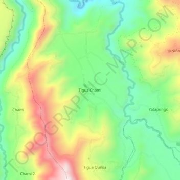 Tigua Chami topographic map, elevation, terrain