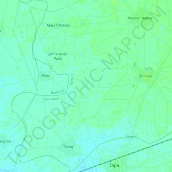 Badian topographic map, elevation, terrain