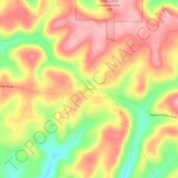 Porter topographic map, elevation, terrain