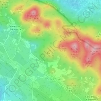 Baredi topographic map, elevation, terrain