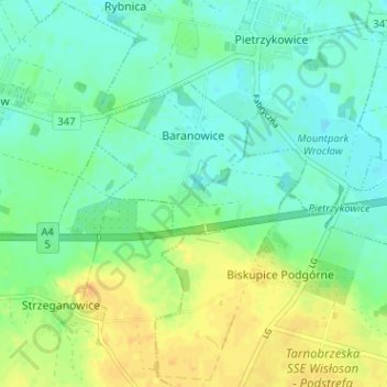 Bliż topographic map, elevation, terrain