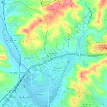 Miraflores topographic map, elevation, terrain