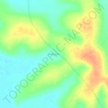 Wakyato topographic map, elevation, terrain