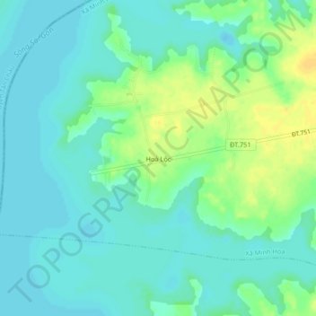 Hoà Lộc topographic map, elevation, terrain
